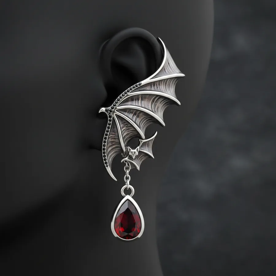Nocturne — Bat Wing Ear Cuff — No Piercing Needed, view 2