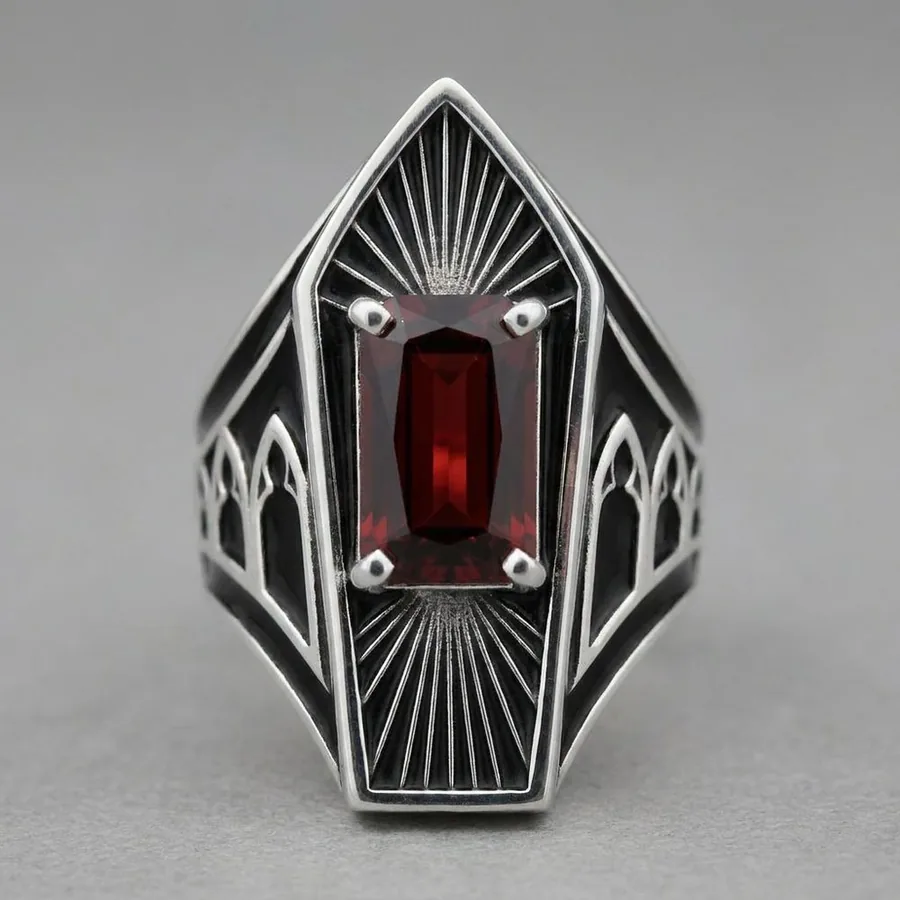 Requiem — Sterling Silver Coffin Ring, view 2