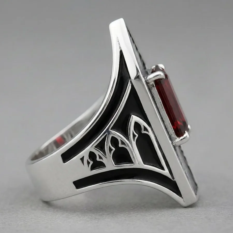 Requiem — Sterling Silver Coffin Ring, view 3