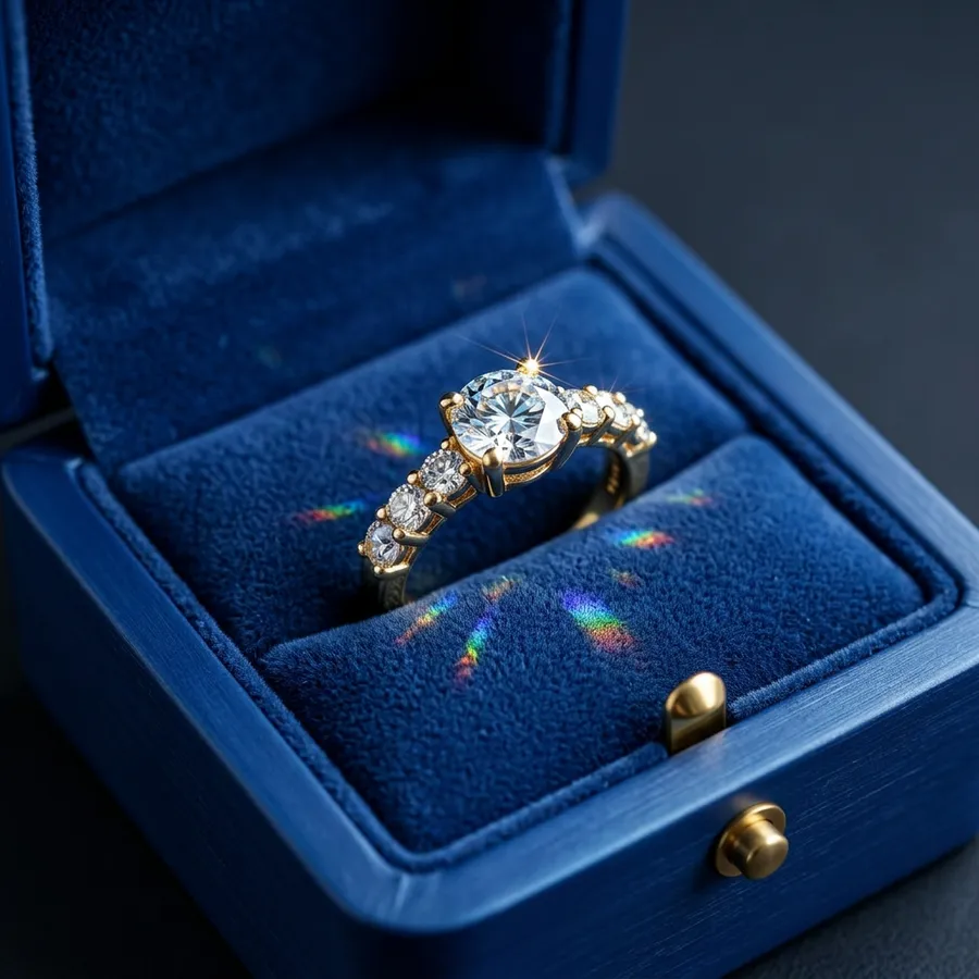 Meridian — White Sapphire Engagement Ring in Gilded Sterling Silver