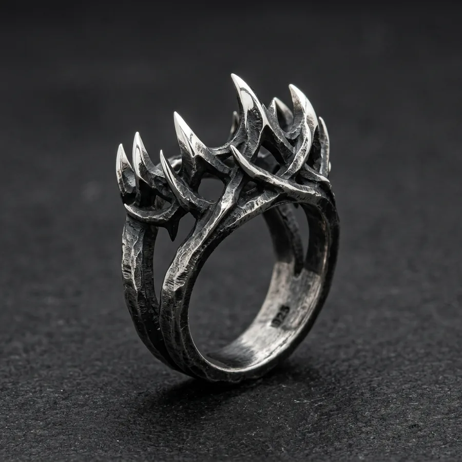 Briar — Gothic Thorn Ring in Sterling Silver